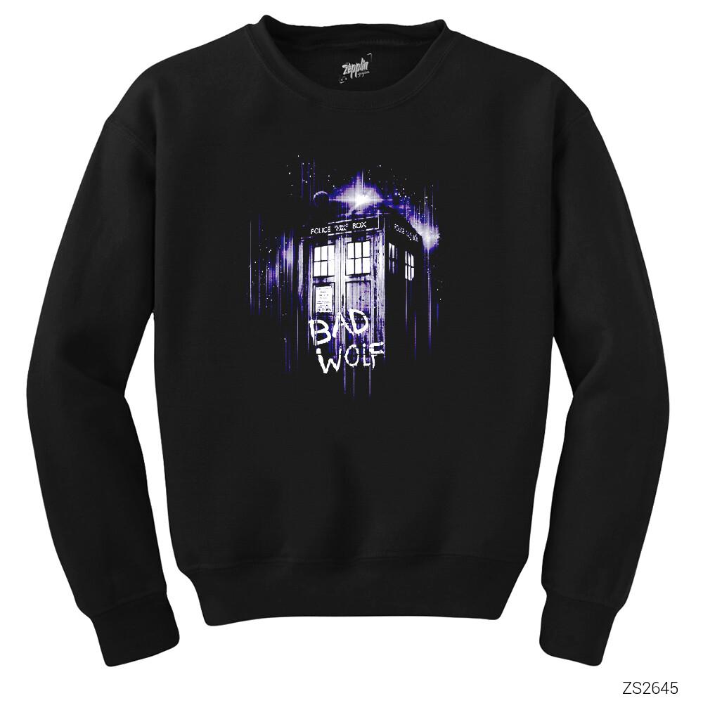 Doctor Who Police Box Siyah Sweatshirt