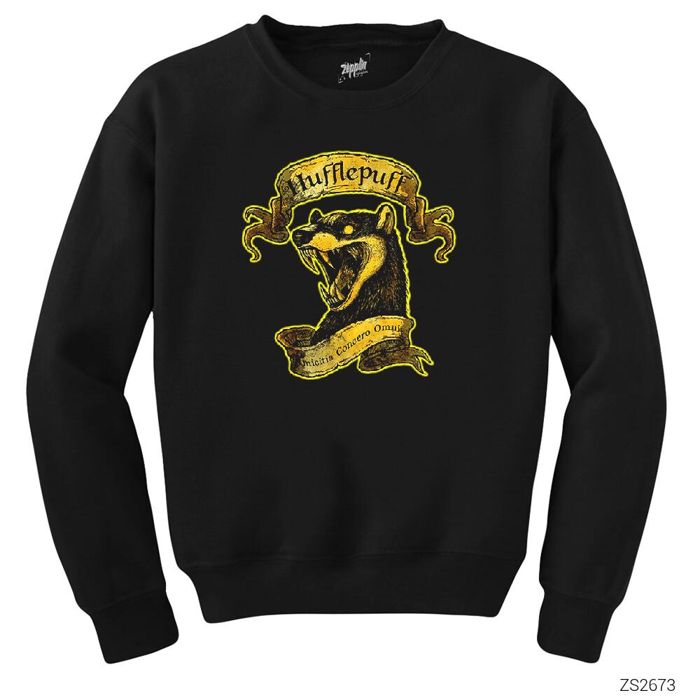 Harry Potter Hufflepuff Official Siyah Sweatshirt