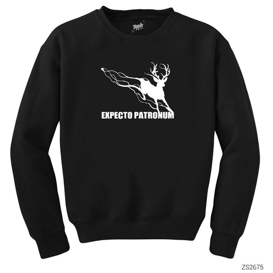 Harry Potter Patronum Deer Siyah Sweatshirt