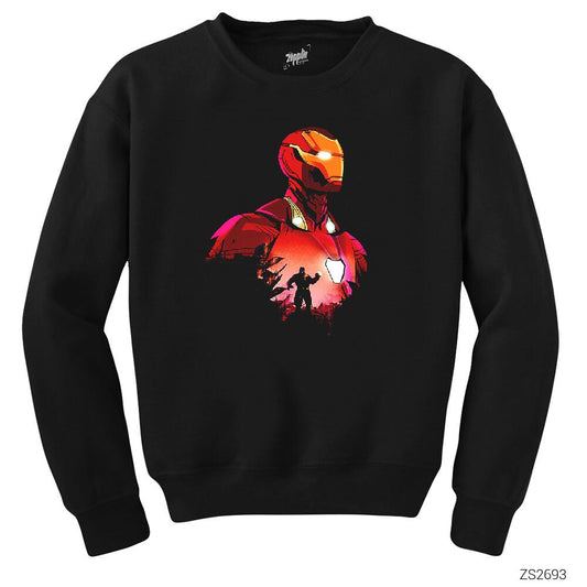 Iron man And Thanos Siyah Sweatshirt