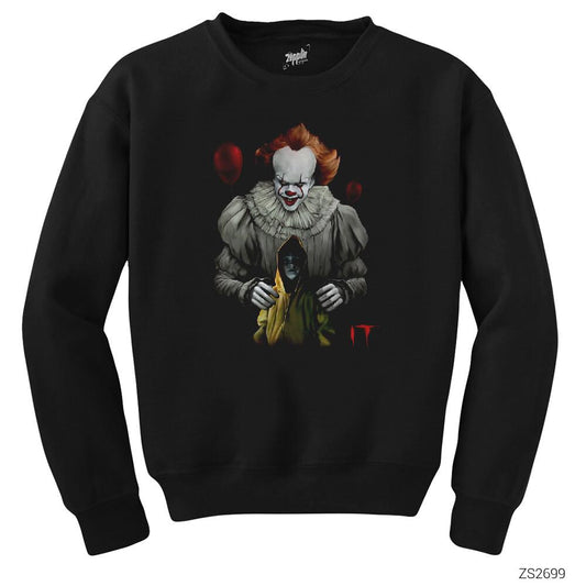 IT Child and Clown Siyah Sweatshirt