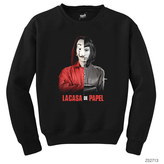 La Casa De Papel Half Tokio Siyah Sweatshirt