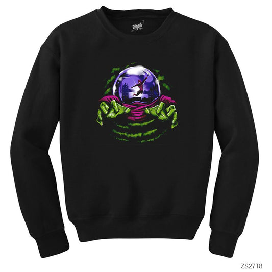 Mysterio and Spiderman Siyah Sweatshirt