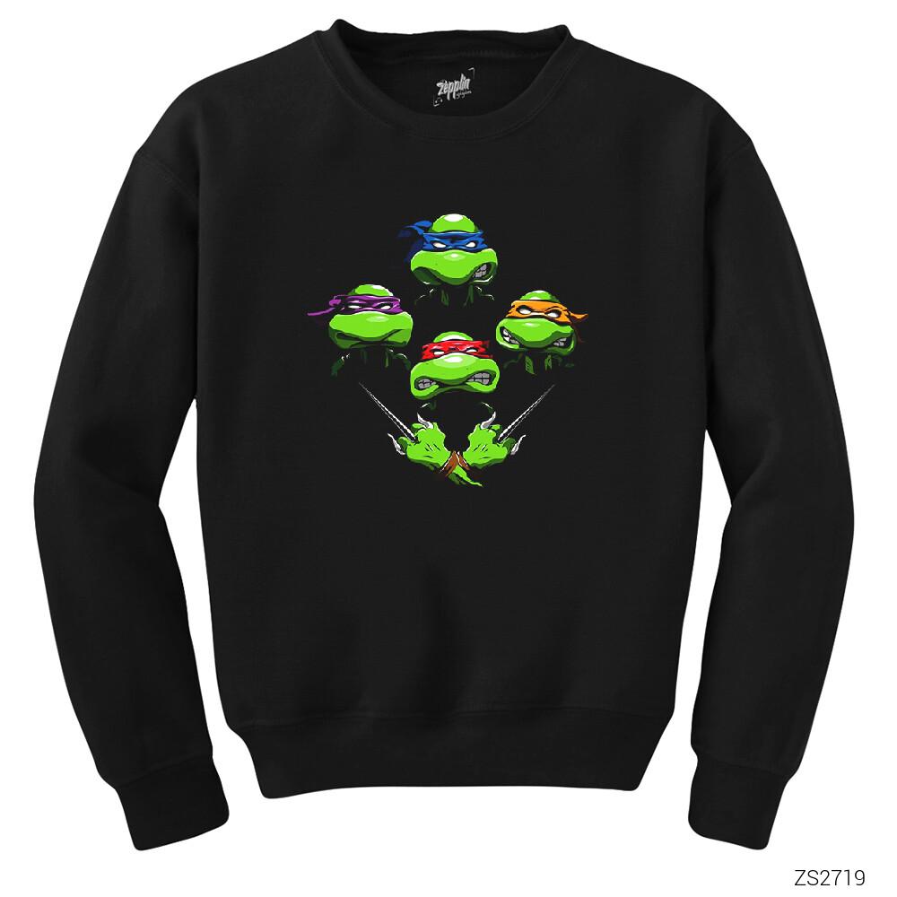 İndirimli Ninja Turtles Face Siyah Sweatshirt