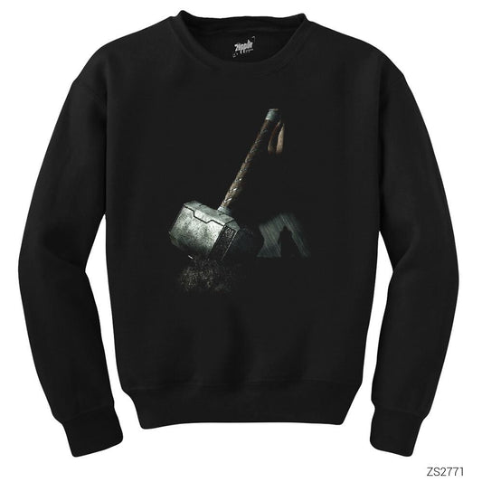 Thor Mjolnir Siyah Sweatshirt