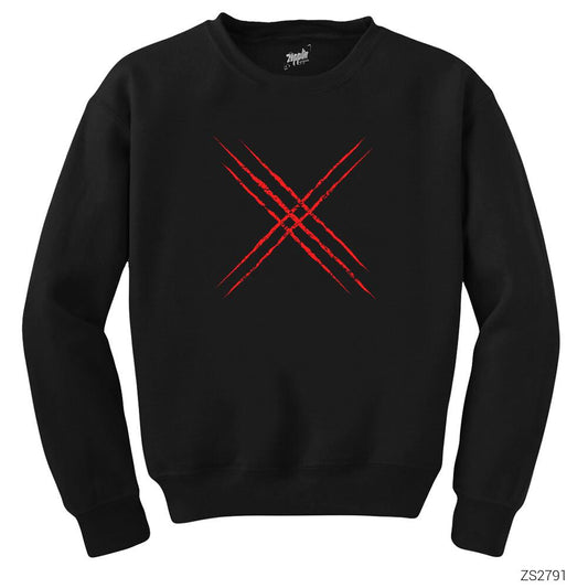 X-men Logo Red Siyah Sweatshirt