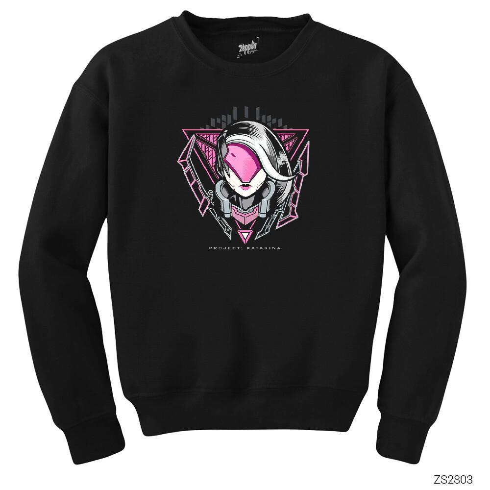 League of Legends Project Katarina Siyah Sweatshirt