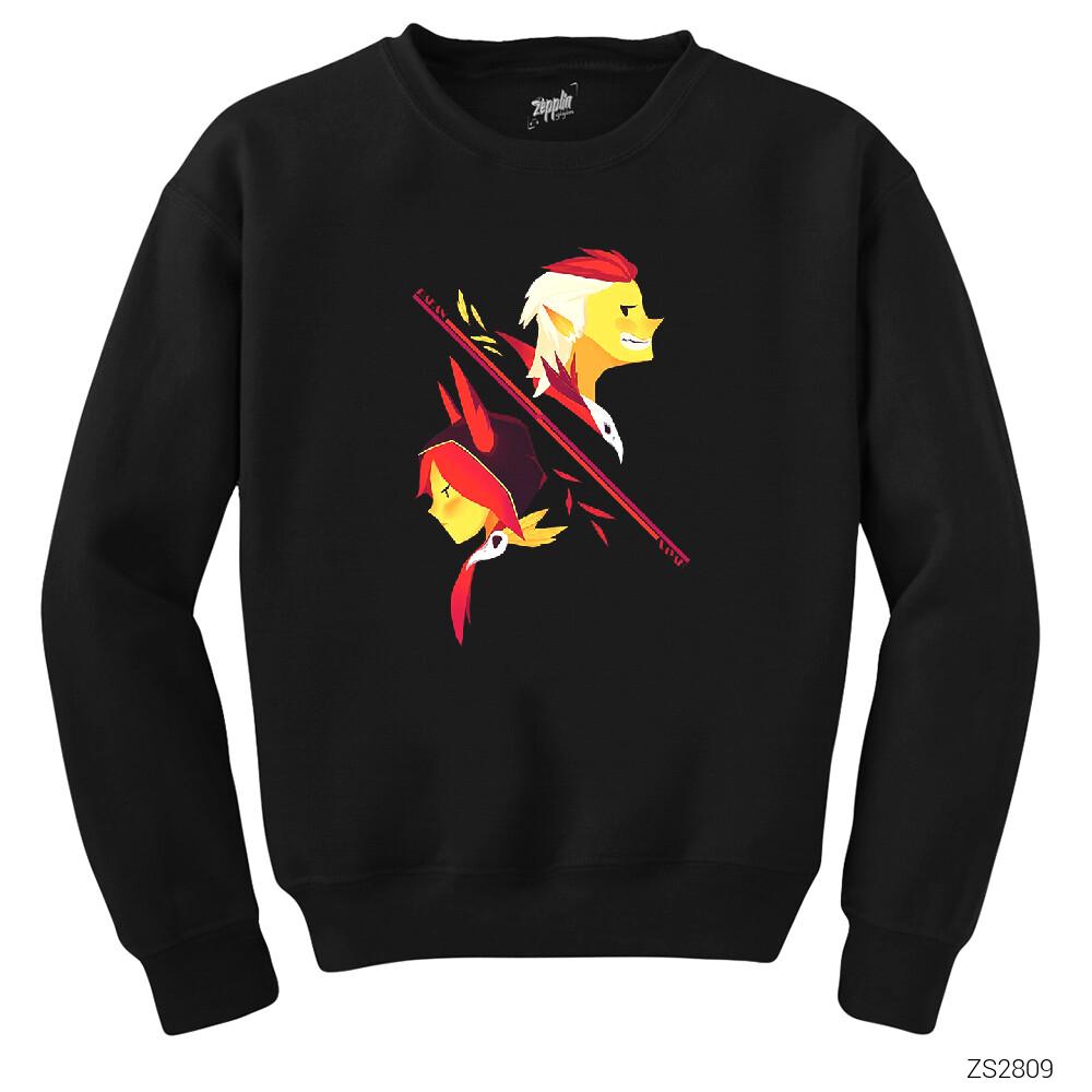 League of Legends Xayah and Rakan Siyah Sweatshirt