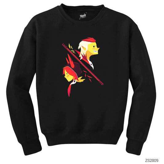 League of Legends Xayah and Rakan Siyah Sweatshirt