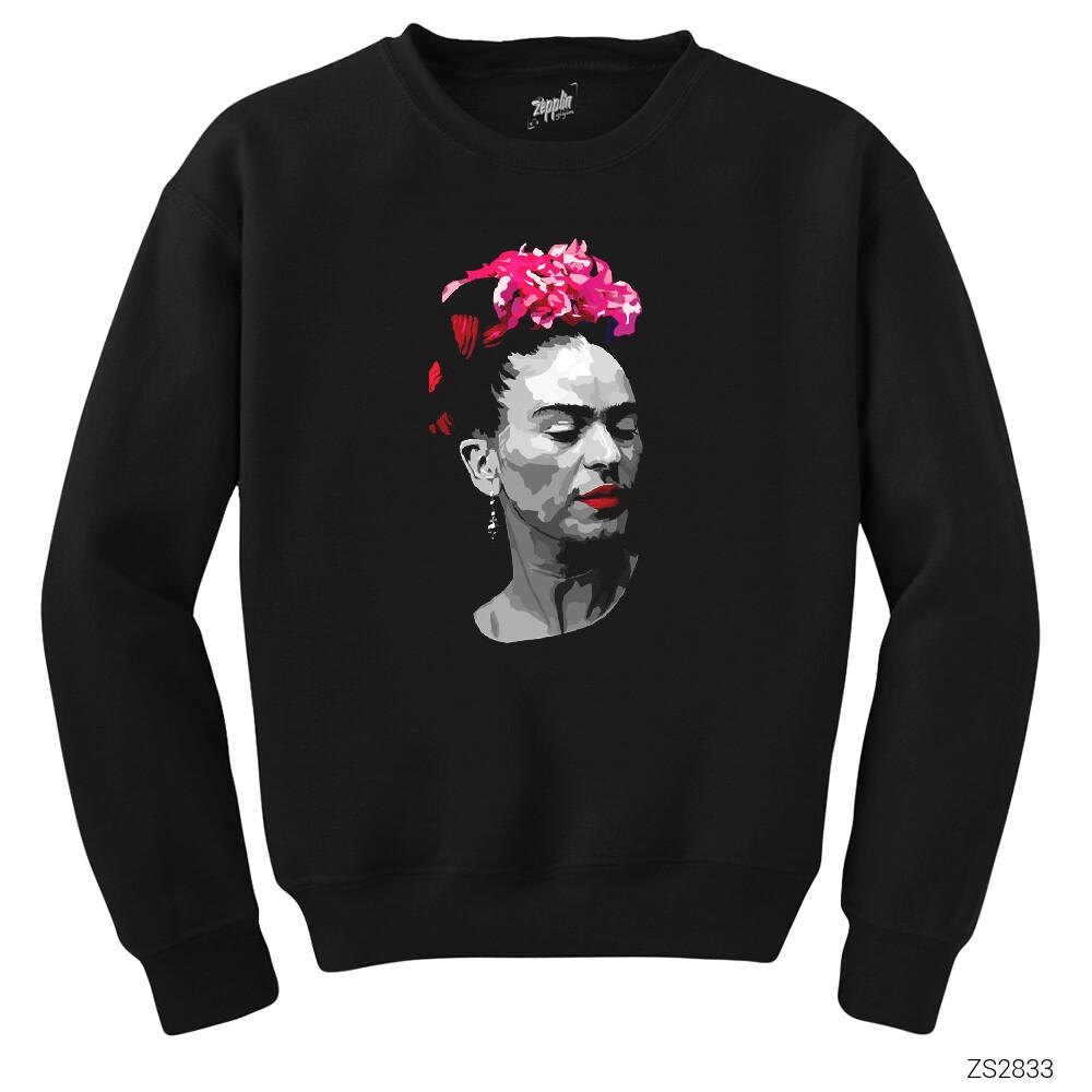Frida Kahlo Portre 6 Siyah Sweatshirt
