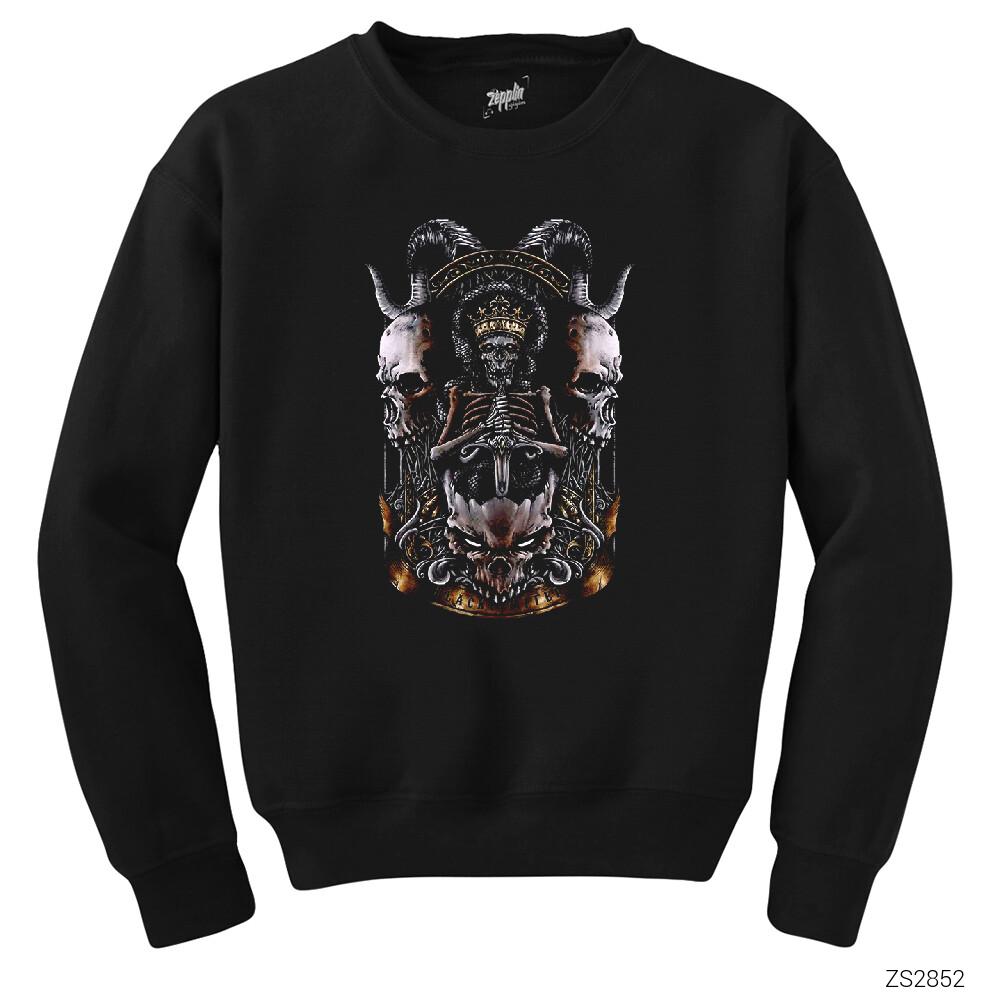 Baphomet Skull Limited Siyah Sweatshirt