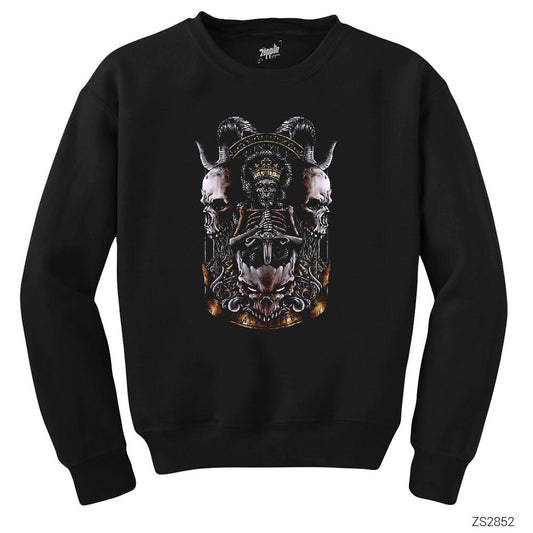 Baphomet Skull Limited Siyah Sweatshirt