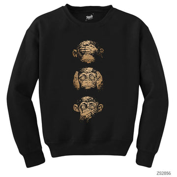 Three Monkey Siyah Sweatshirt