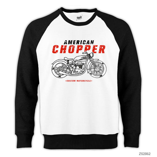 American Chopper Reglan Kol Beyaz Sweatshirt