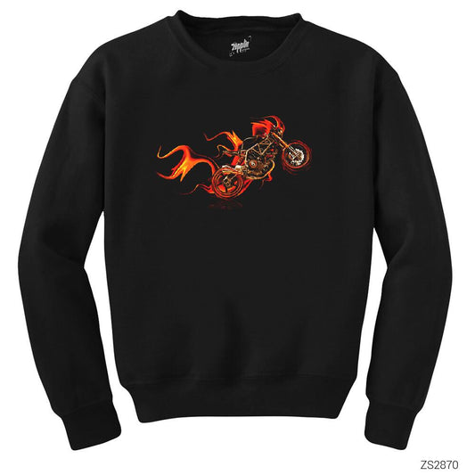 Fire Motorcyle Siyah Sweatshirt