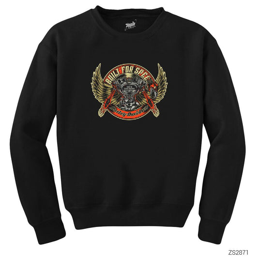 Harley Davidson Built for Speed Siyah Sweatshirt