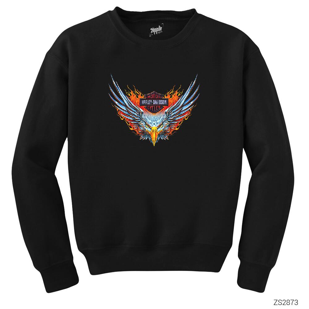 Harley Davidson Eagle Siyah Sweatshirt