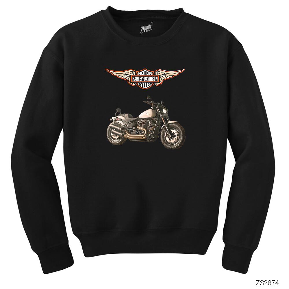 Harley Davidson Fat Bob Siyah Sweatshirt