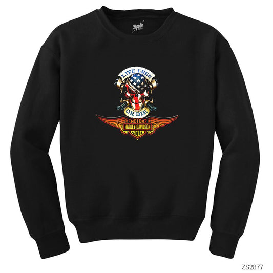 Harley Davidson Live Free Siyah Sweatshirt