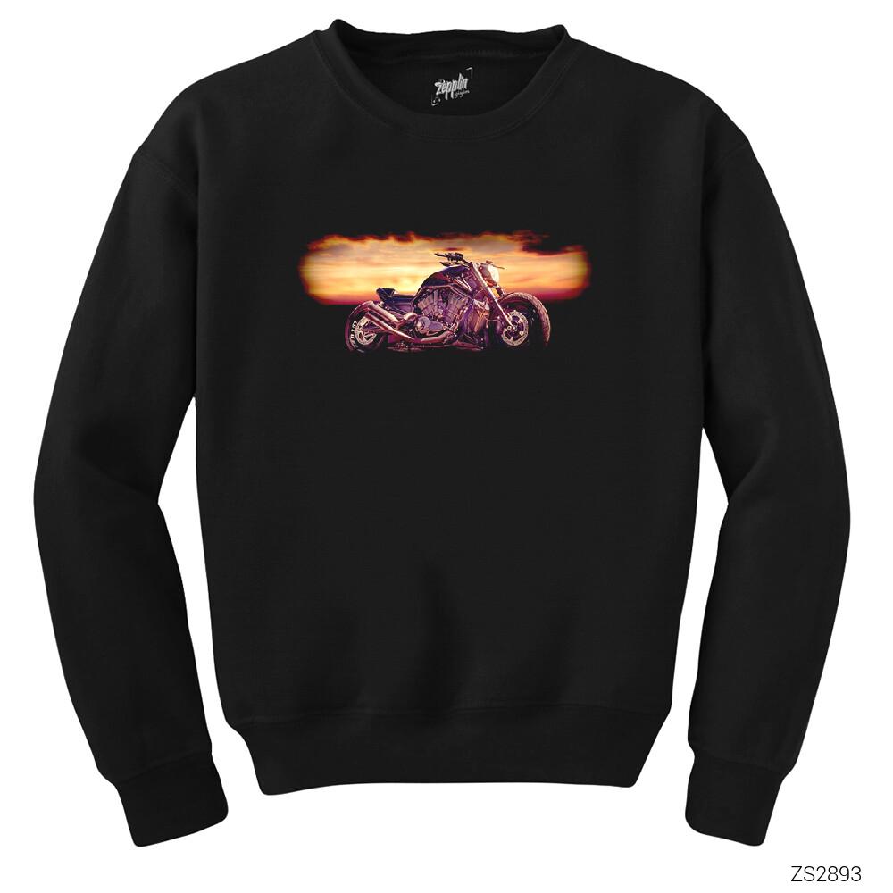 Motorcycle Design Siyah Sweatshirt