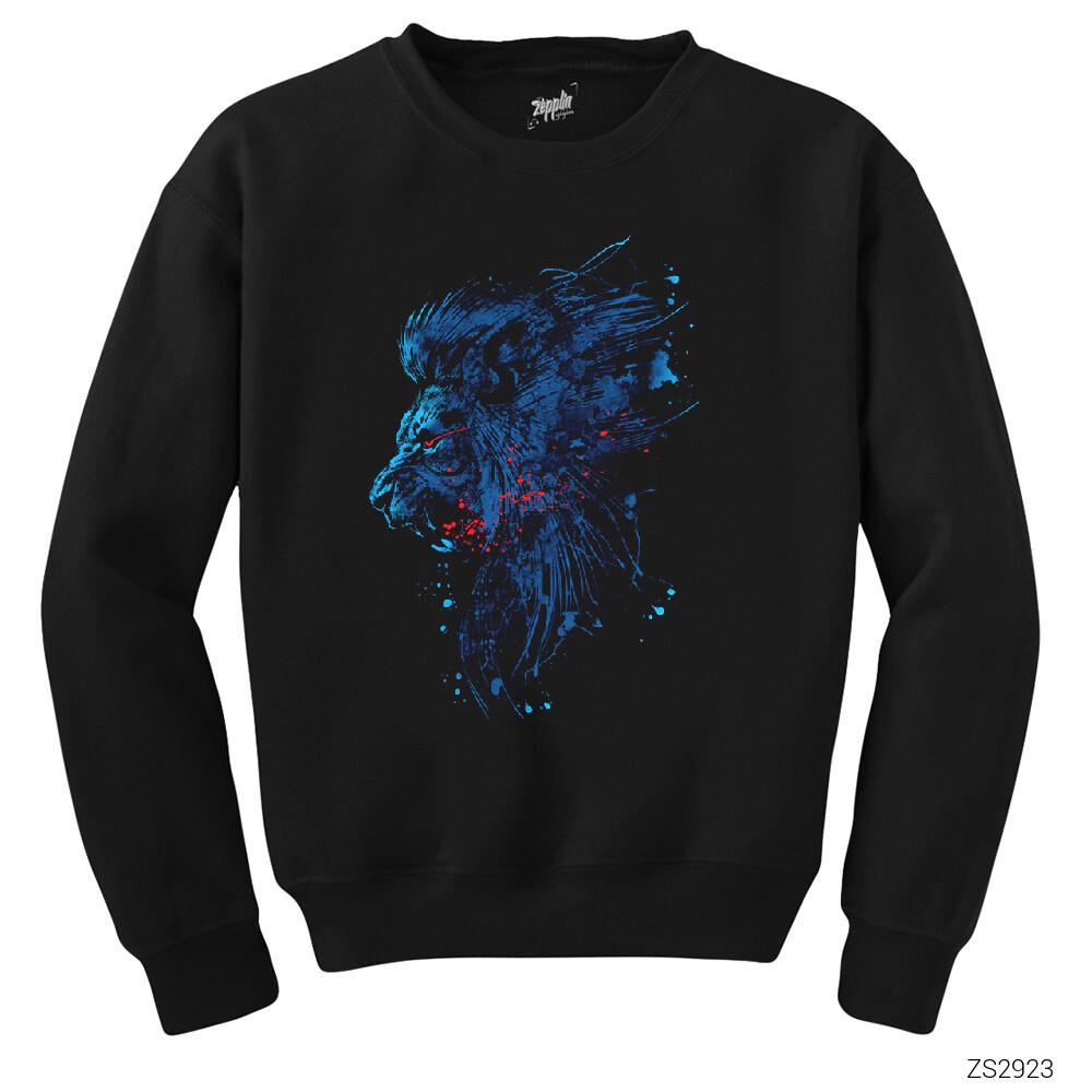 Blue Lion Splash Siyah Sweatshirt