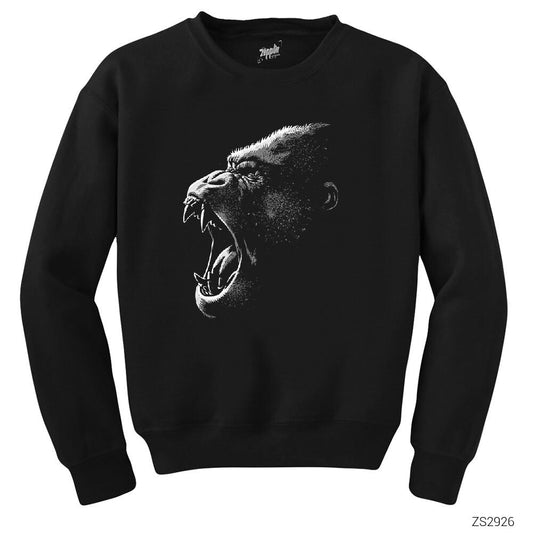 King Kong Face Siyah Sweatshirt