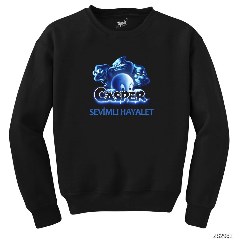 Casper Sevimli Hayalet Siyah Sweatshirt