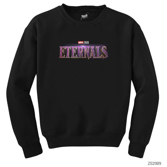 Eternals Logo Siyah Sweatshirt
