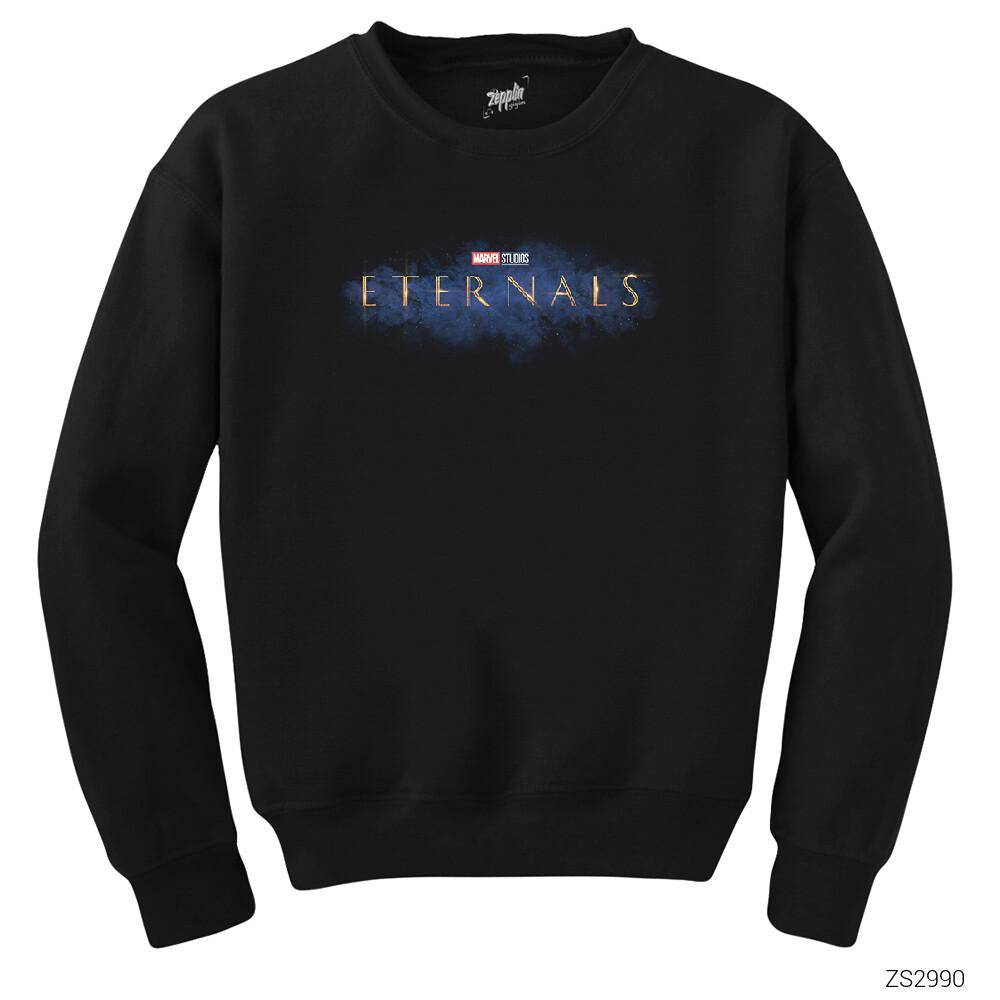 Eternals Logo Splash Siyah Sweatshirt