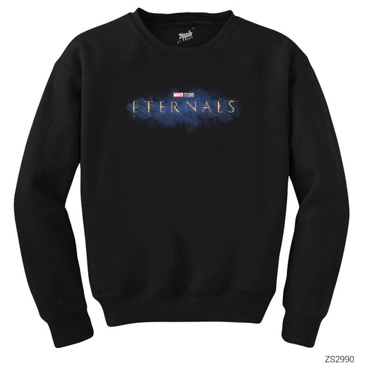 Eternals Logo Splash Siyah Sweatshirt