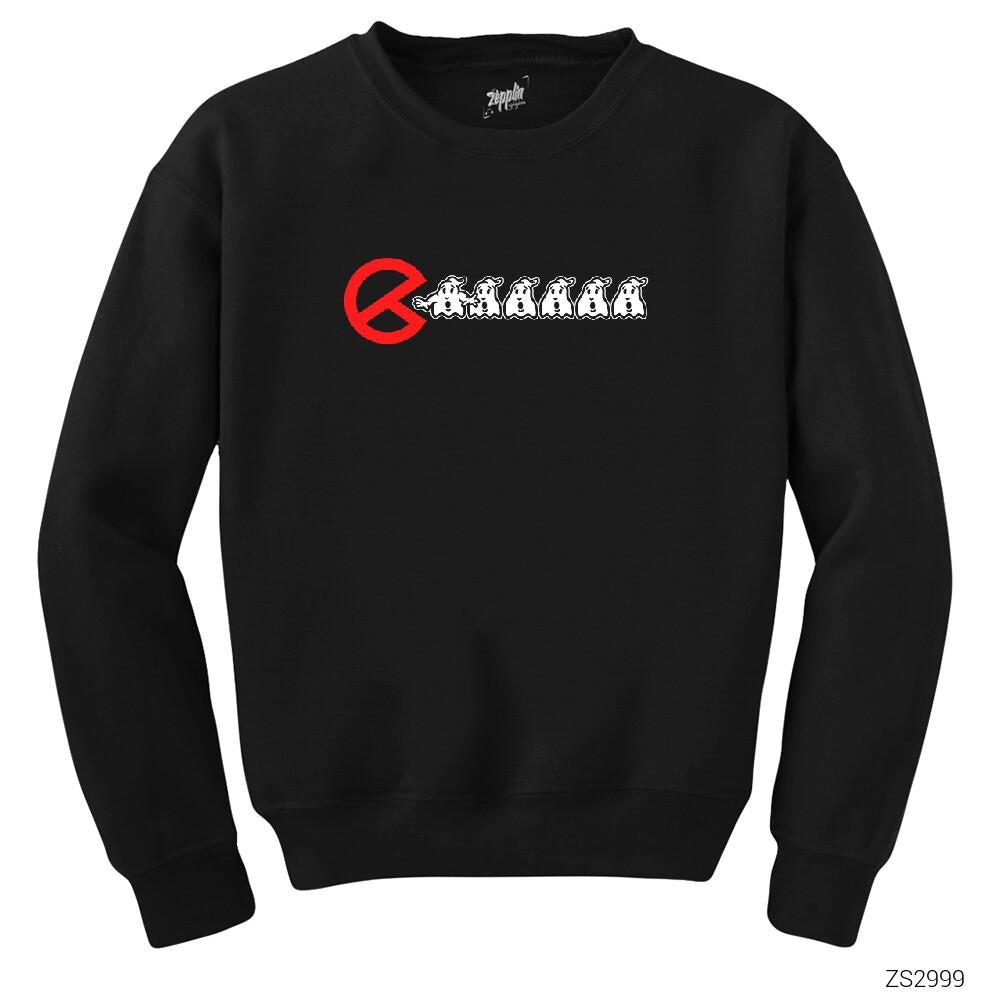 Ghostbusters Pacman Siyah Sweatshirt