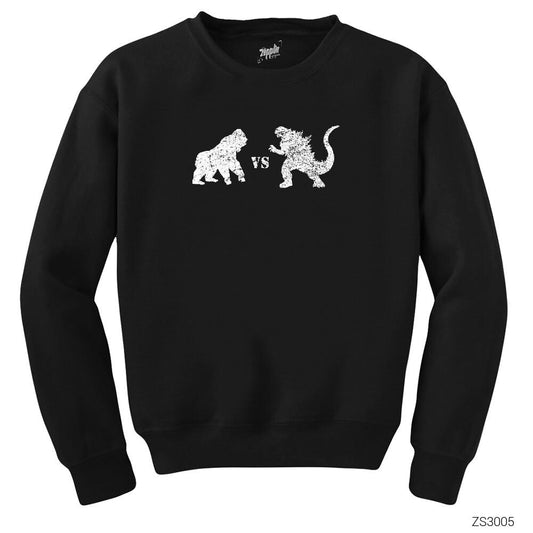 Godzilla vs King Kong Siyah Sweatshirt