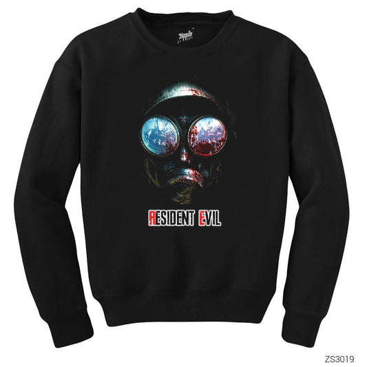 Resident Evil Gas Mask Siyah Sweatshirt