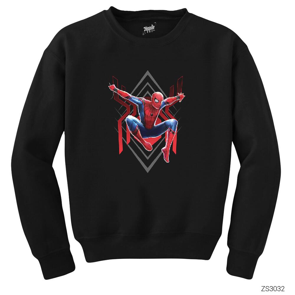 Spiderman Jump Siyah Sweatshirt