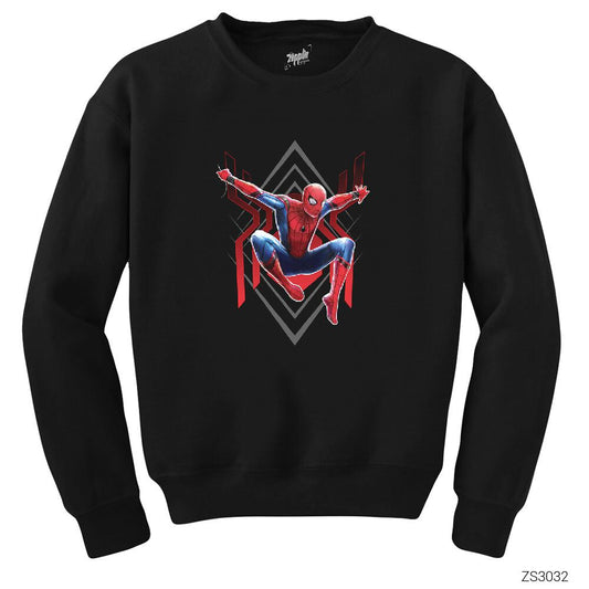 Spiderman Jump Siyah Sweatshirt