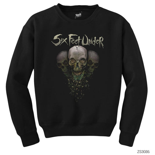 Six Feet Under Skulls Siyah Sweatshirt