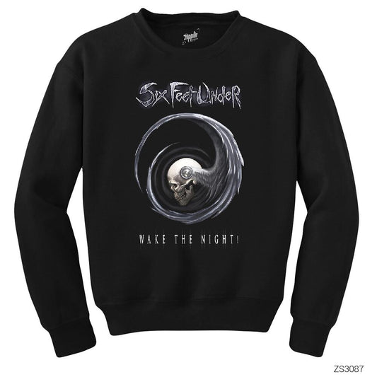 Six Feet Under Wake The Night Siyah Sweatshirt