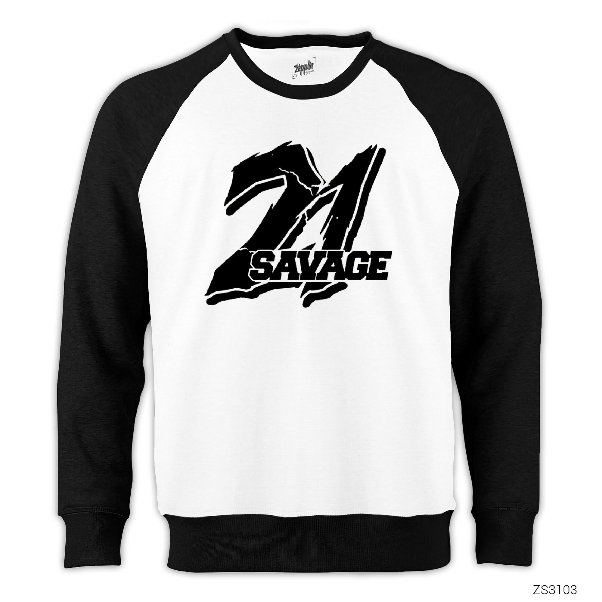 21 Savage Reglan Kol Beyaz Sweatshirt