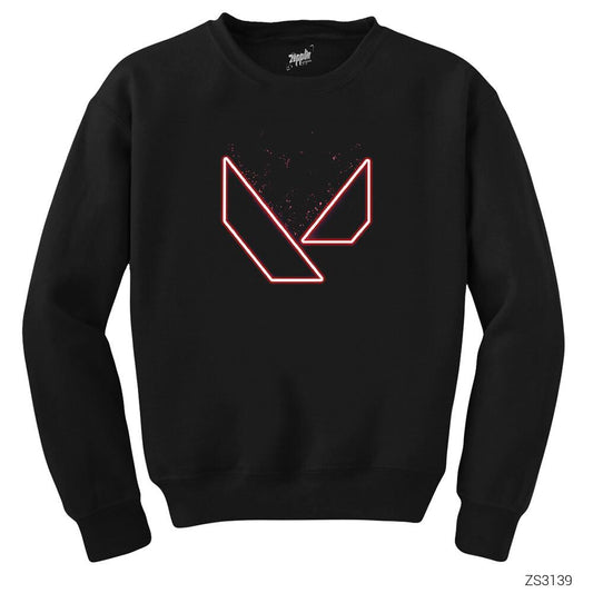 Valorant Outlined Siyah Sweatshirt