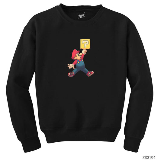 Air Mario Siyah Sweatshirt