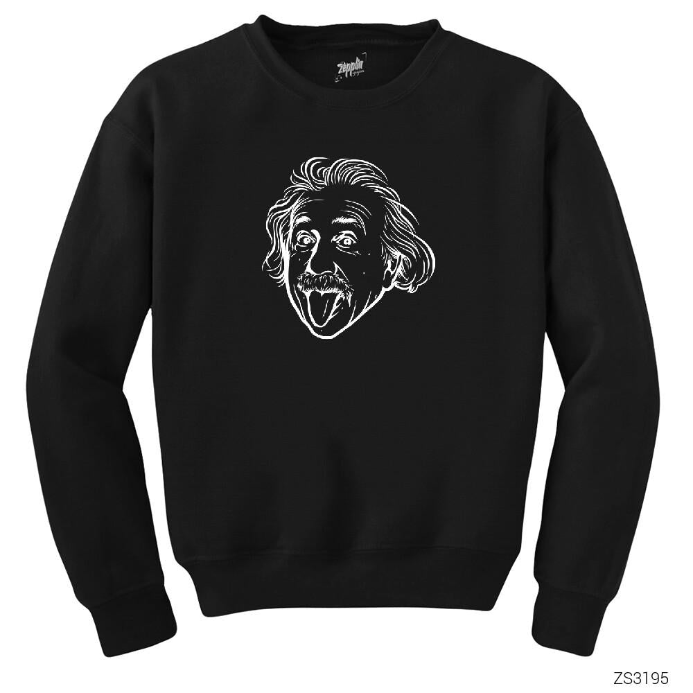 Einstein Lined Siyah Sweatshirt