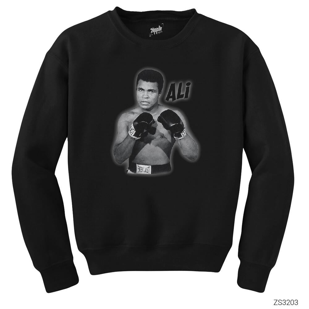 Muhammed Ali Poster Siyah Sweatshirt