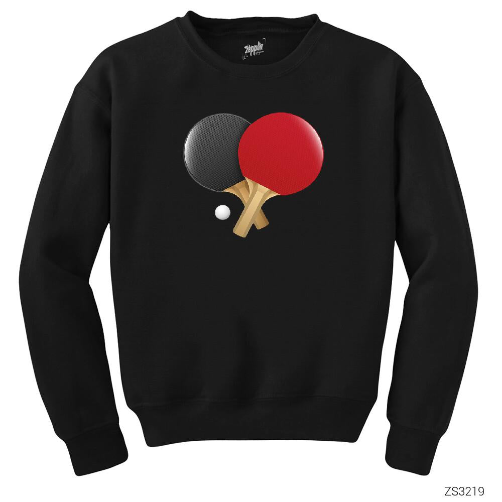 Masa Tenisi Raketleri Siyah Sweatshirt