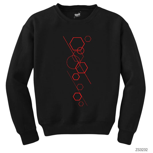 Modern Shapes Siyah Sweatshirt