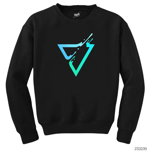 Triangle Logo Siyah Sweatshirt