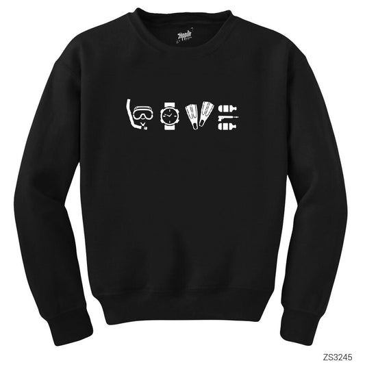 Dalgıç Diver Tools Siyah Sweatshirt