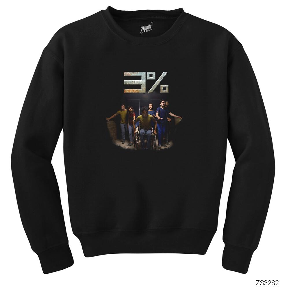 3% Percent Members Siyah Sweatshirt