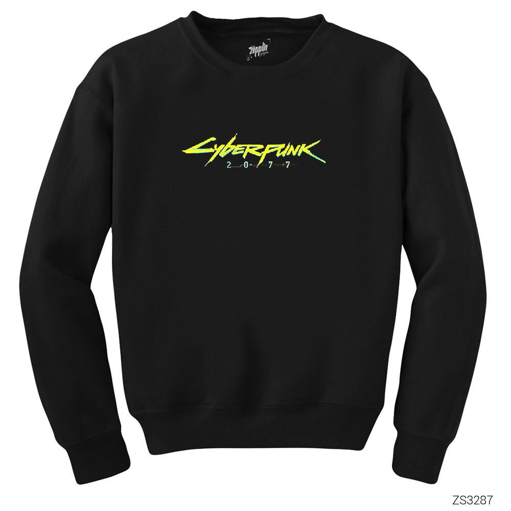 Cyberpunk 2077 Logo Siyah Sweatshirt