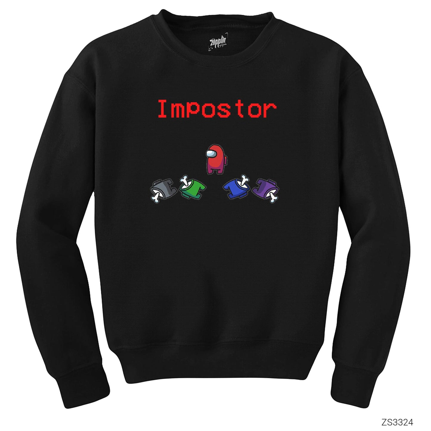 Among Us Impostor Siyah Sweatshirt