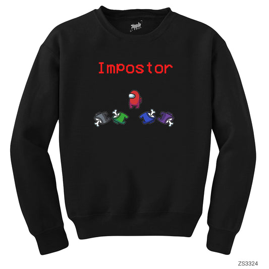 Among Us Impostor Siyah Sweatshirt